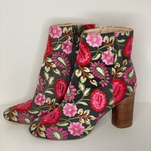 Sole society floral embroidered boots